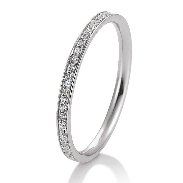 Weissgold Vorsteckring mit 0,165 ct w/si Brillanten.